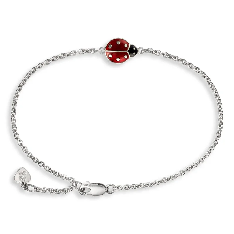 Simple Diamond Bracelets-Double-sided enamel design, Adjustable 7.5 to 8.25 inches, Rhodium Plated for easy care, Gift Boxed