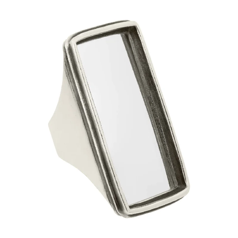 Fashionable Silver Rings-ANN DEMEULEMEESTER Estate Sterling Silver Mirror Ring