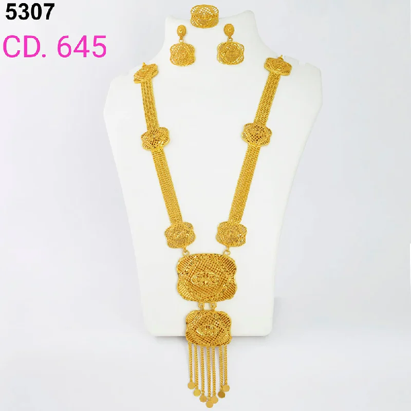 Elegant Sapphire Necklaces-MR Jewellery Forming Gold Plated Necklace Set