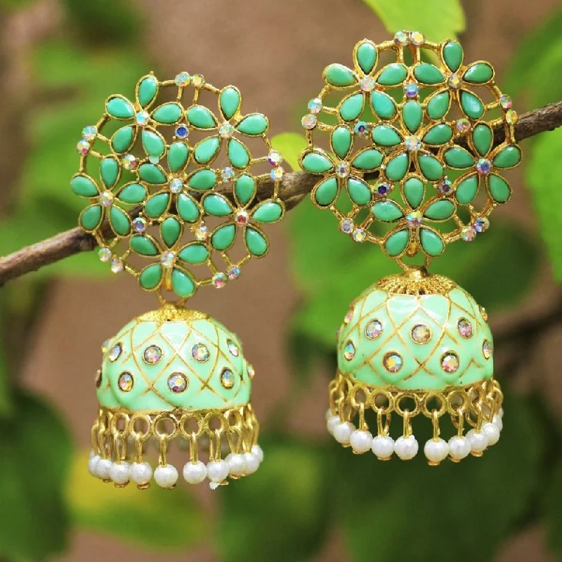 Cute Butterfly Earrings-H K Fashion Gold Plated Meenakari Jhumki Earrings