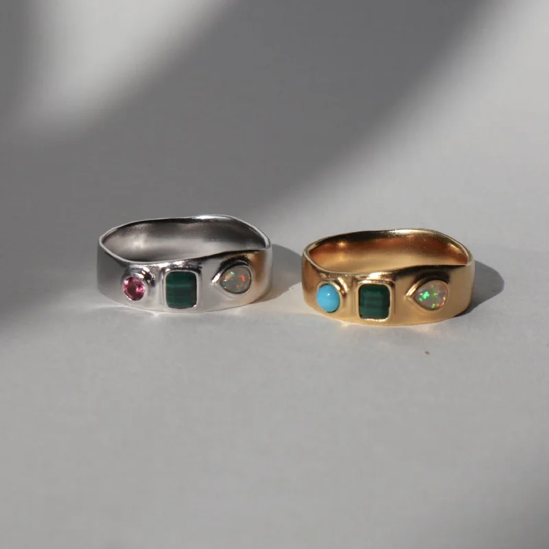 Matching Promise Rings-'Fia' Spirited Gemstone Ring