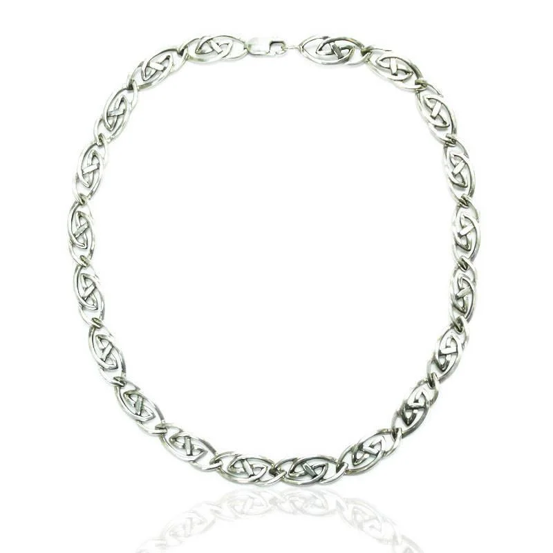 Unique Necklace Designs-Celtic Links Necklace in Silver