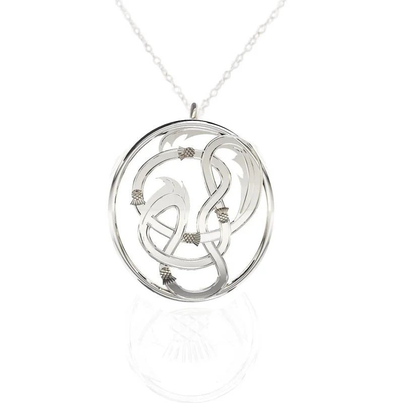 Fashionable Layered Necklaces-EDINBURGH FLOW SCOTTISH CELTIC THISTLE NECKLACE