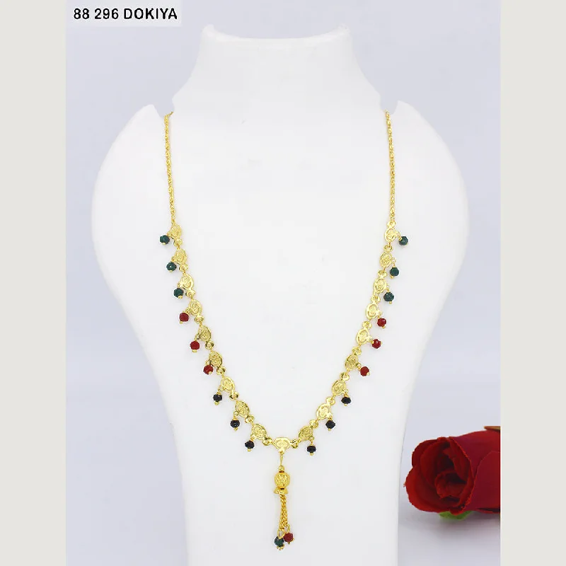 Fashionable Statement Necklaces-Mahavir Dye Gold Dokiya Necklace