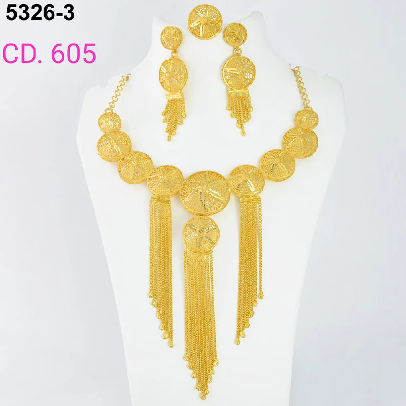 Trendy Charm Necklaces-MR Jewellery Forming Gold Plated Necklace Set