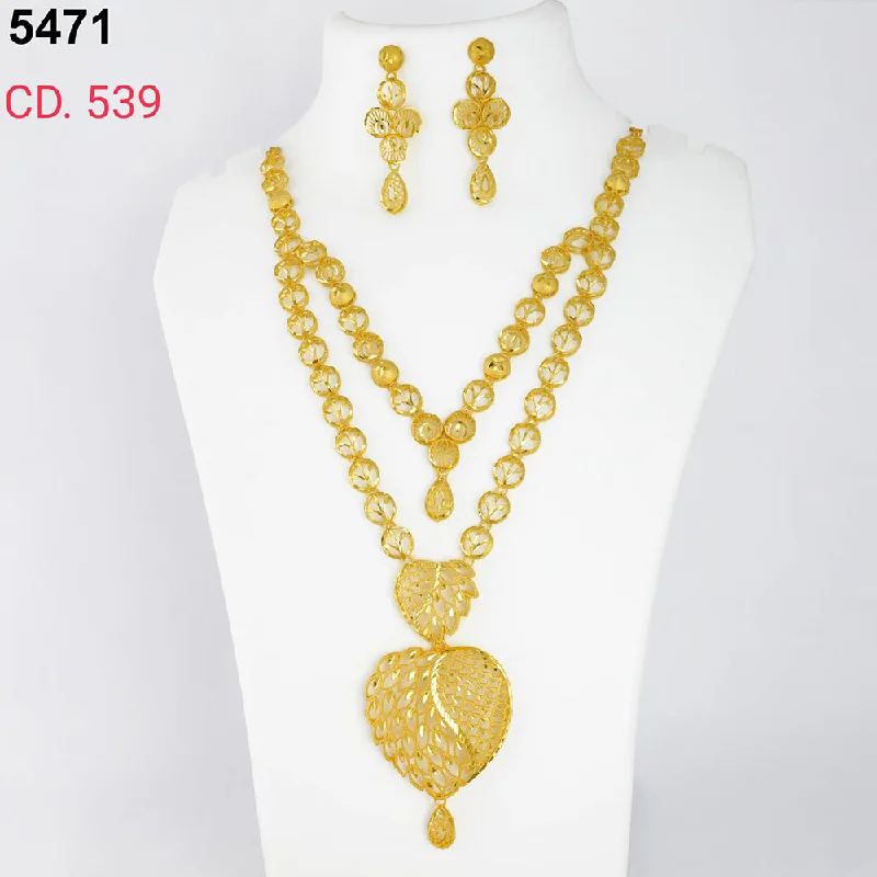 Natural Stone Necklaces-MR Jewellery Forming Gold Plated Necklace Set