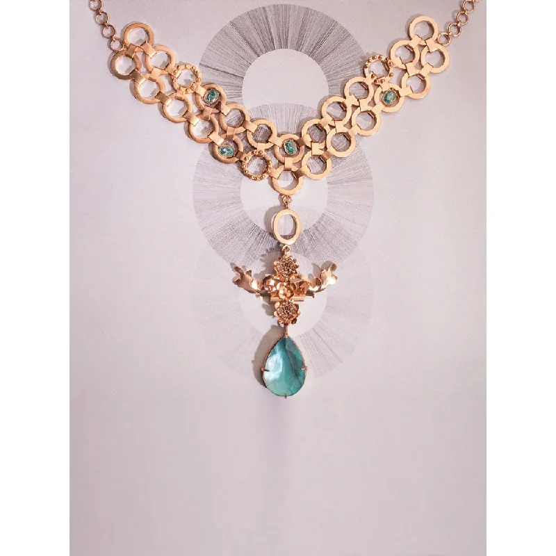 Large Gemstone Necklaces-Suhani Pittie The Phantoms Choice Gold Plated Necklace