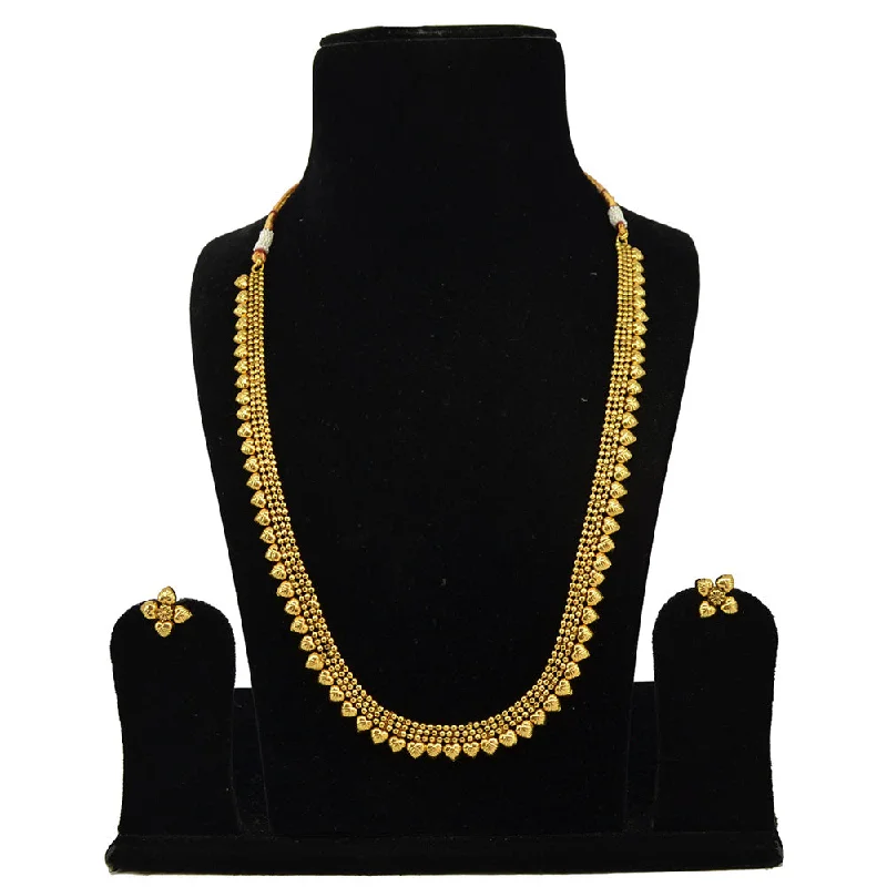 Unique Infinity Necklaces-Saloni Fashion Jewellery Gold Plated Long Necklace Set