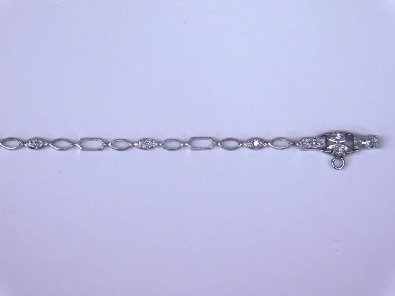 Custom Engraved Bracelets-PLATINUM ART DECO DIAMOND BRACELET