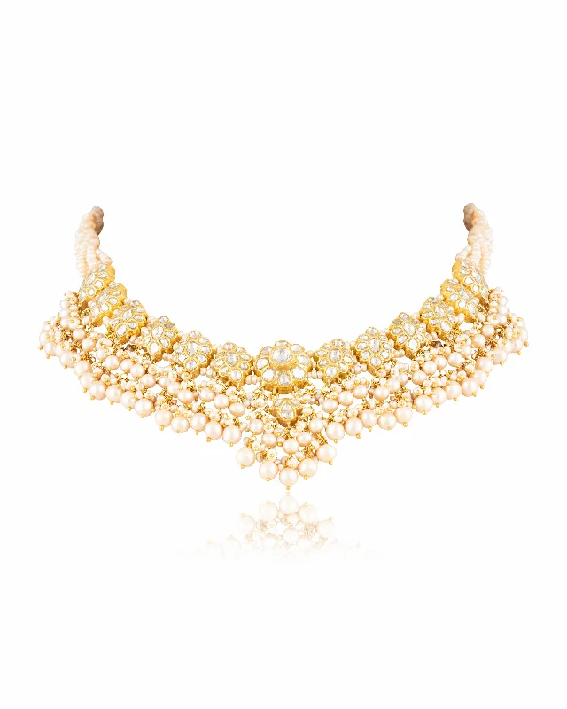 Luxury Choker Necklaces-Akrti Polki Necklace