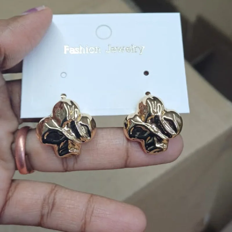 Gemstone Stud Earrings-Tarohi Jewels Gold Plated Fancy Studs Earrings