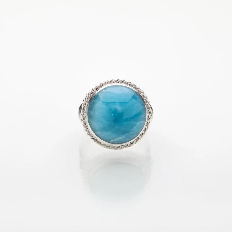 Custom Oval Diamond Rings-Larimar Ring Cal