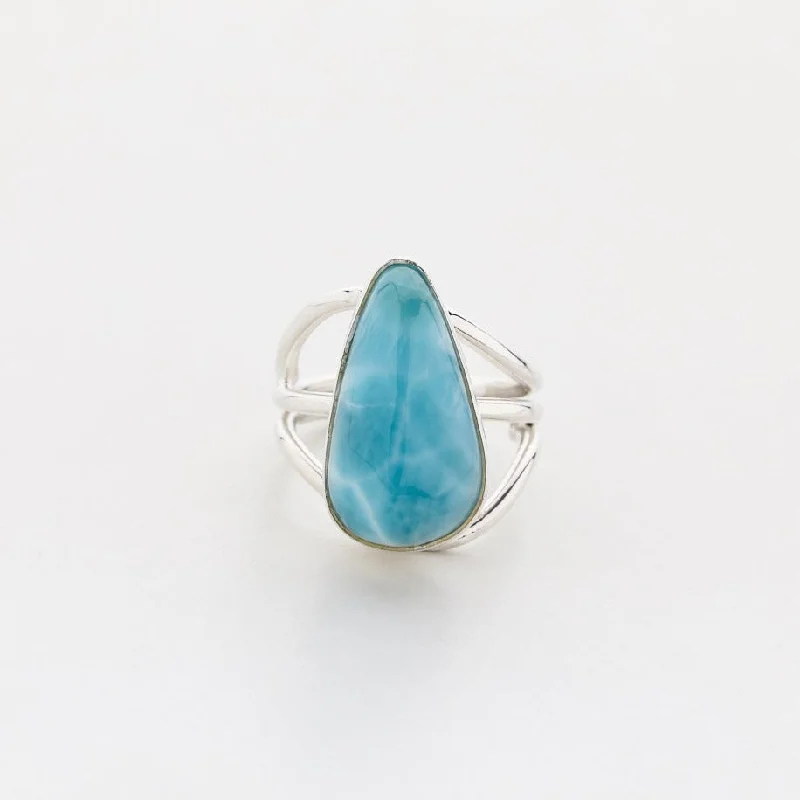 Vintage Silver Engagement Rings-Larimar Ring, Hayner