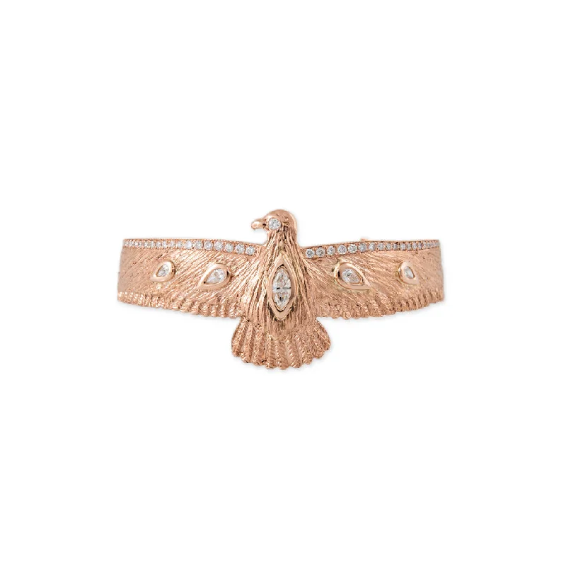 Classic Charm Bracelets-DIAMOND THUNDERBIRD CUFF BRACELET