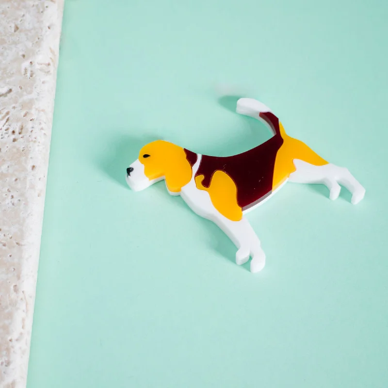 Personalized Gemstone Brooch-Beagle Brooch