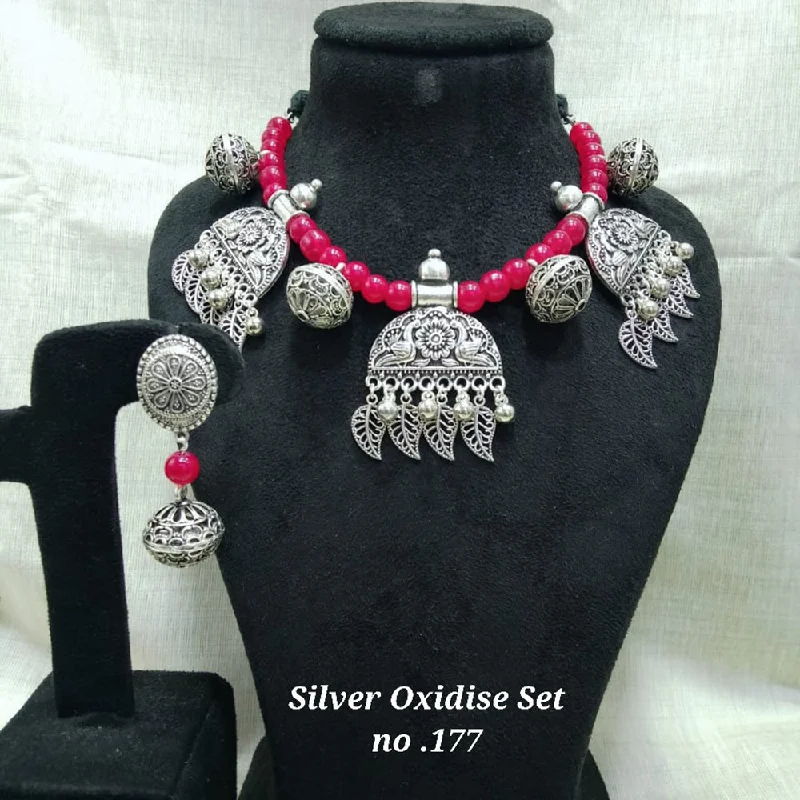 Stylish Chain Necklaces-Jyoti Arts Oxidised Plated Necklace Set