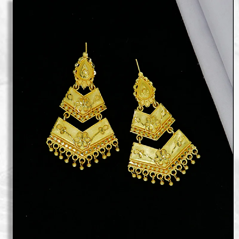 Chic Dangle Earrings-Mahavir Gold Plated Dangler Earrings