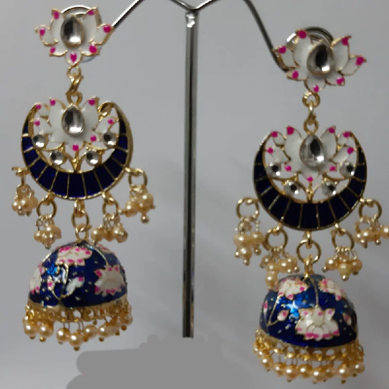 Round Earrings for Women-Deep Enterprises Gold Plated Meenakari Jhumki Earrings (Assorted Colors}