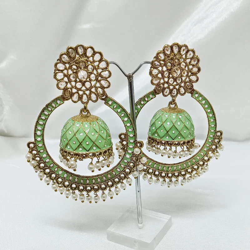 Large Statement Earrings-Darshana Jewels Gold Plated Jhumki Earrings