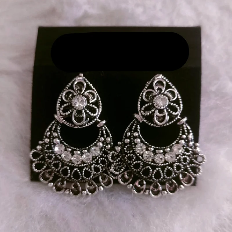 Party Earrings for Women-Khushboo Jewellers Oxidised Plated Dangler Earrings