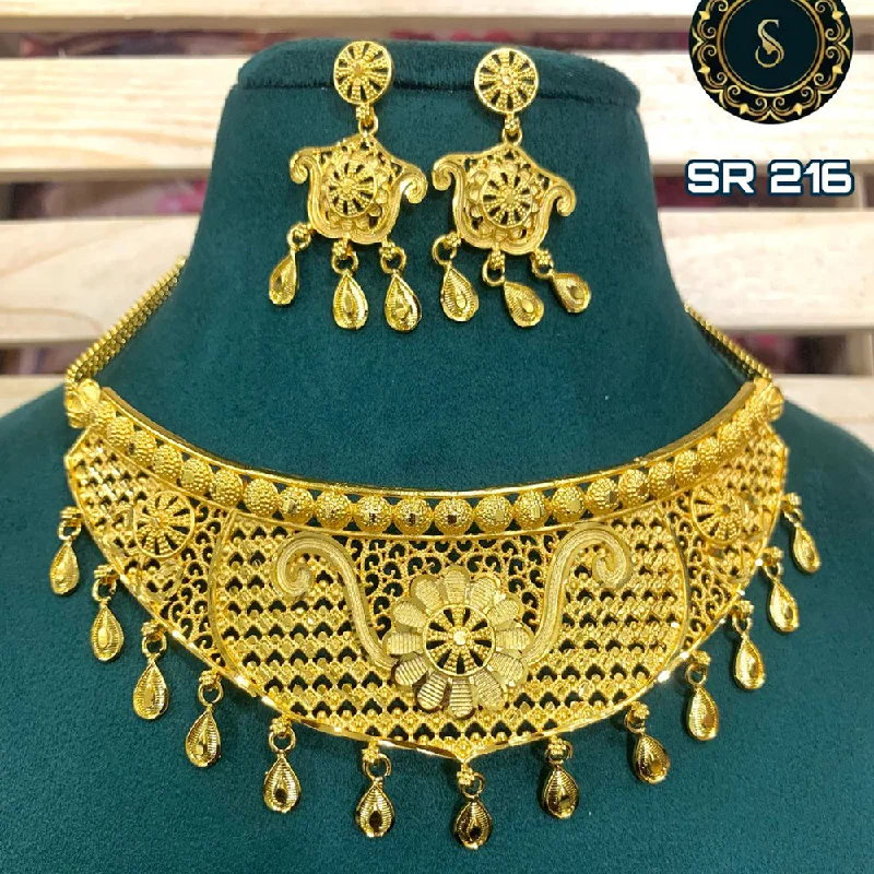 Colorful Gemstone Necklaces-Siara Collections Forming Gold Necklace Set