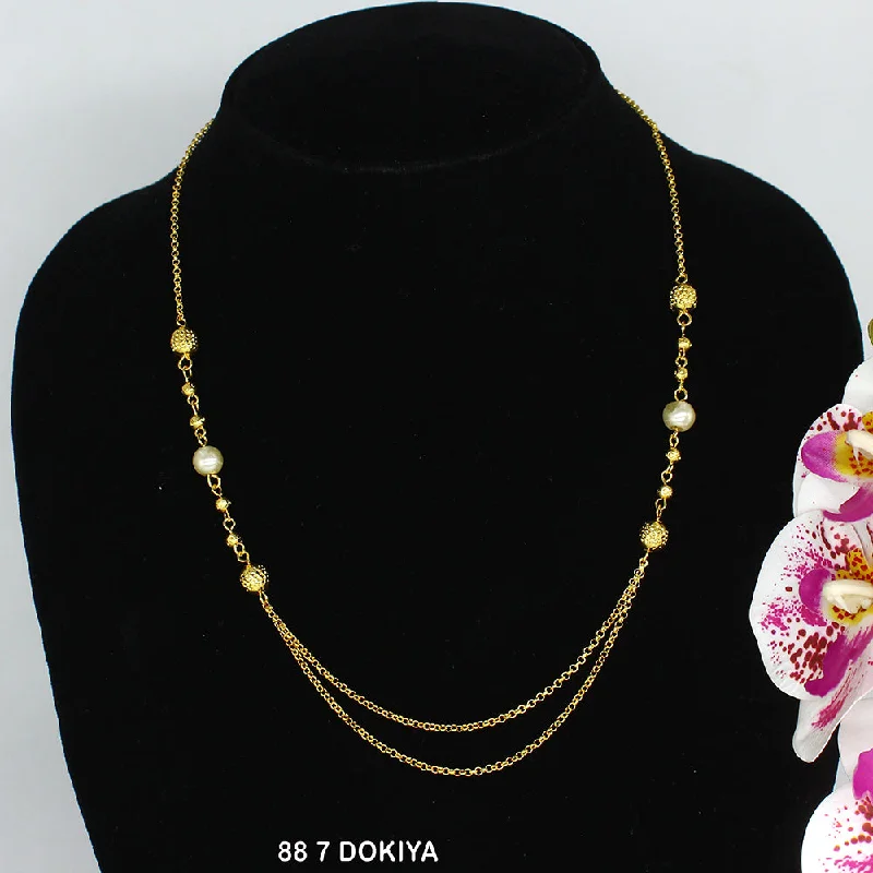 Designer Bead Necklaces-Mahavir Dye Gold Dokiya Necklace