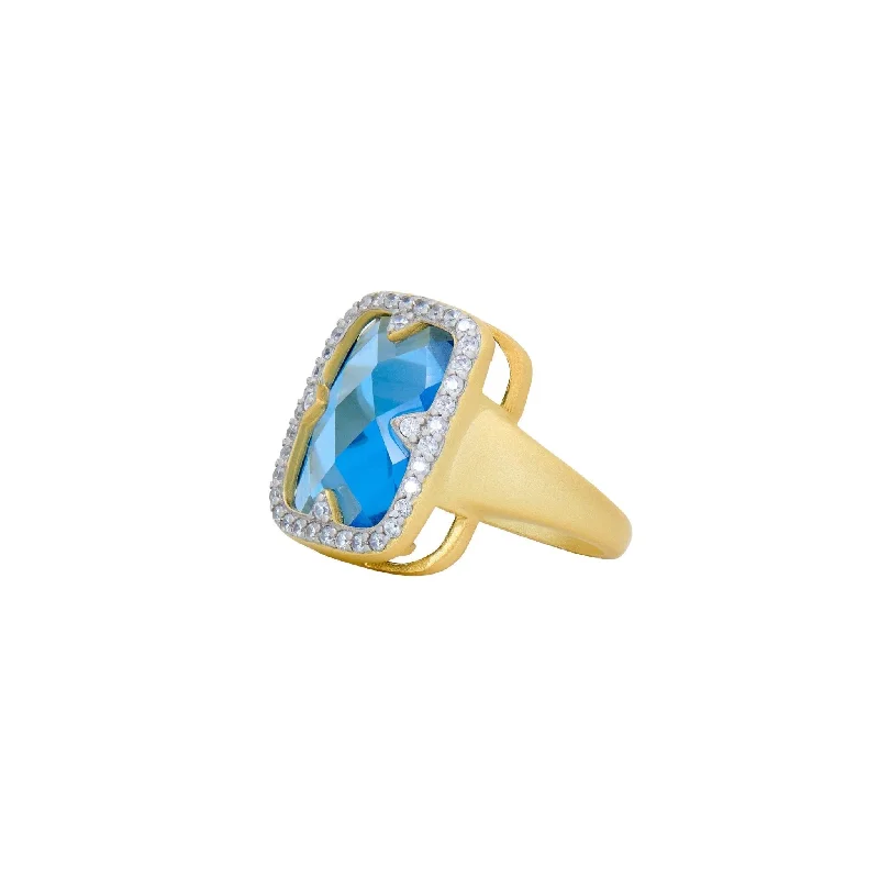 Birthstone Rings for Couples-Coastal Hues Cocktail Ring