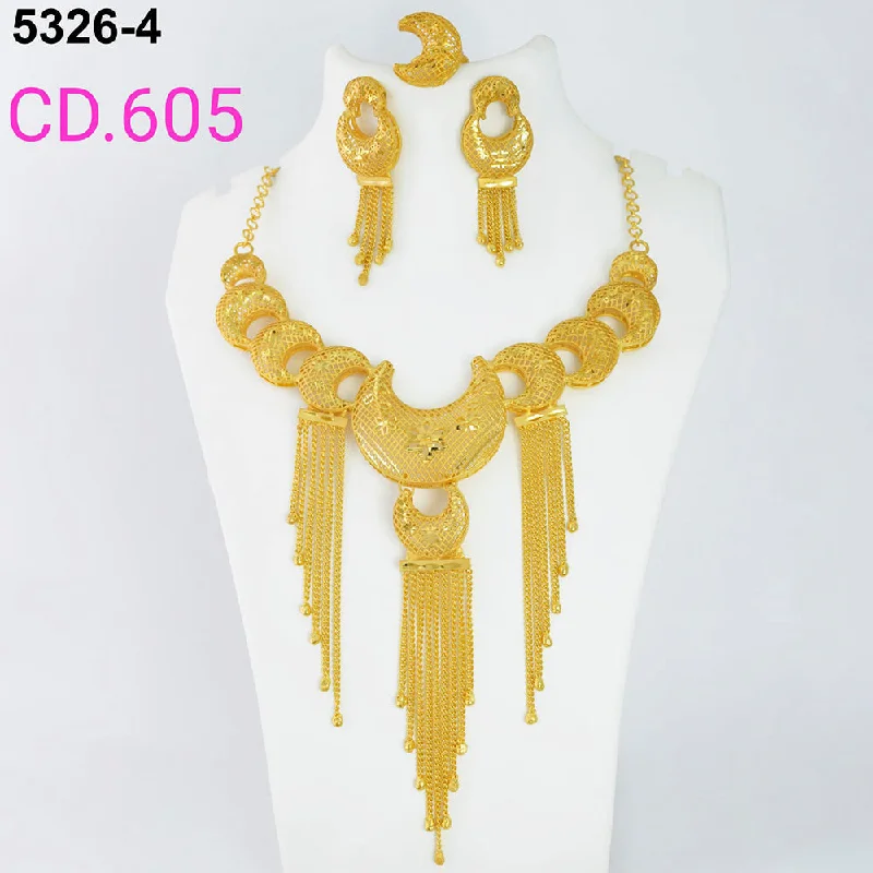 Modern Gold Necklaces-MR Jewellery Forming Gold Plated Necklace Set