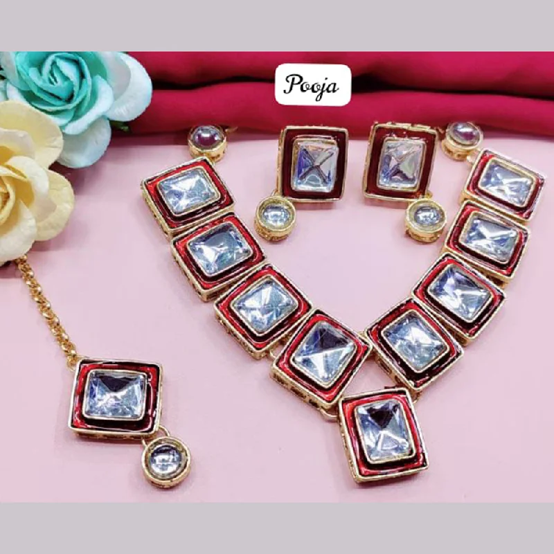 Birthstone Necklaces for Gifts-Pooja Bangles Crystal Necklace Set