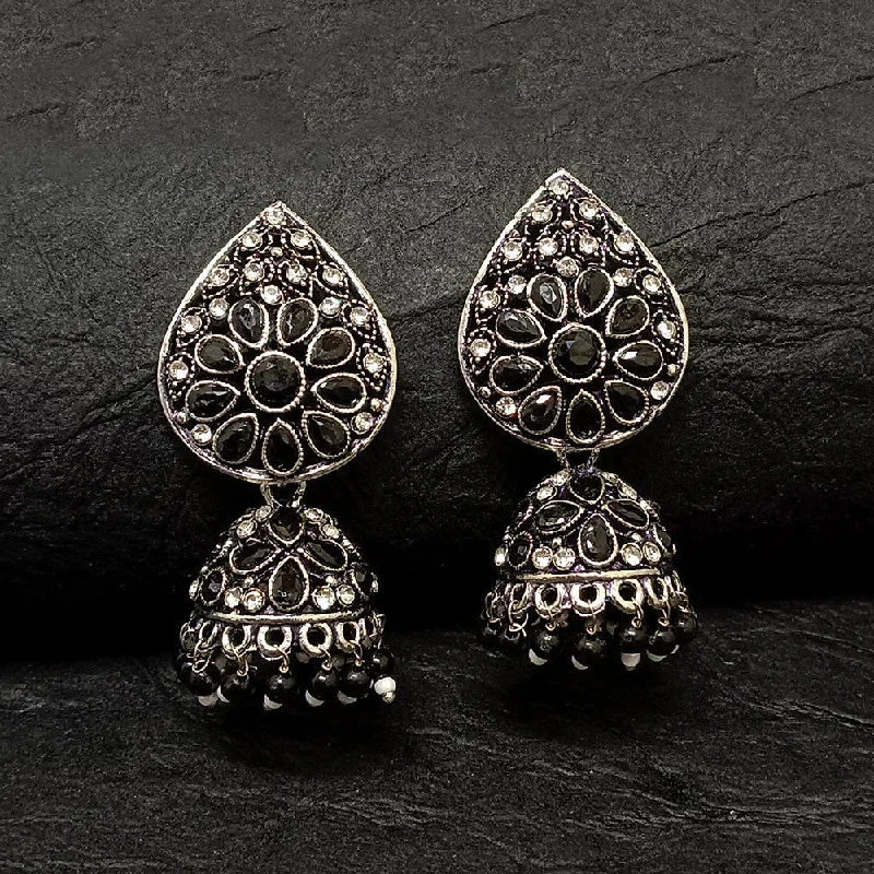 Party Earrings for Women-Darshana Jewels Oxidised Plated Jhumki Earrings