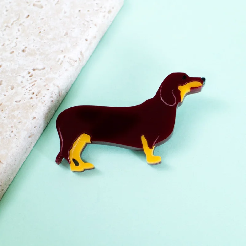 Retro Crystal Brooch for Fashion-Dachshund Brooch