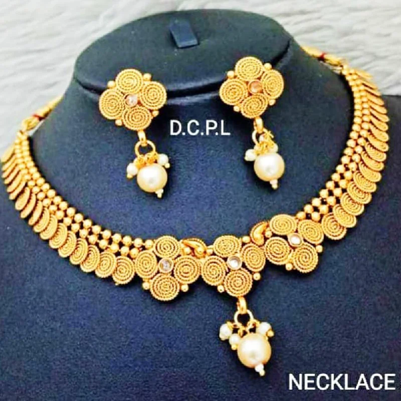 Elegant Bridal Necklaces-Palak Art Gold Plated Necklace Set