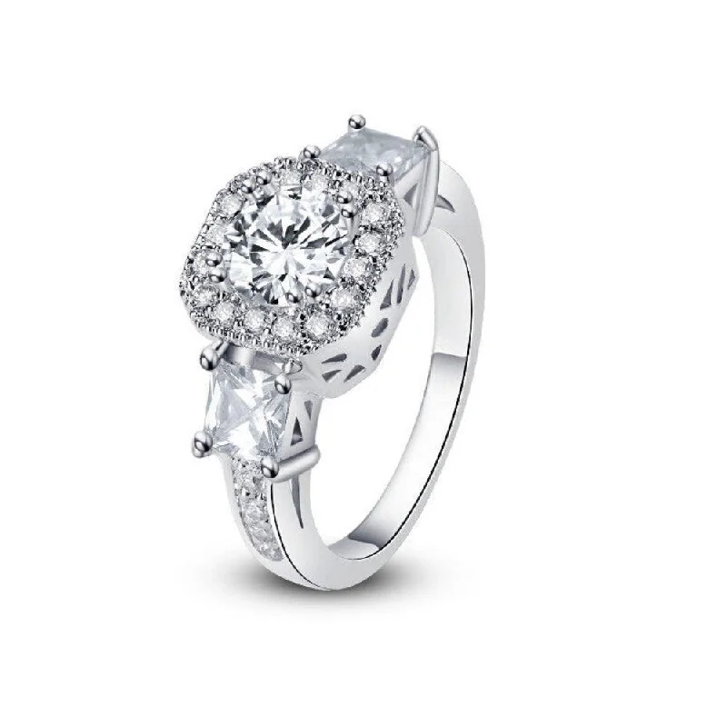 Designer Fashion Rings-Cubic Zirconia Rings-  "Exotic Crystal Ring"-Cubic Ring-Cubic Zirconia Engagement Rings