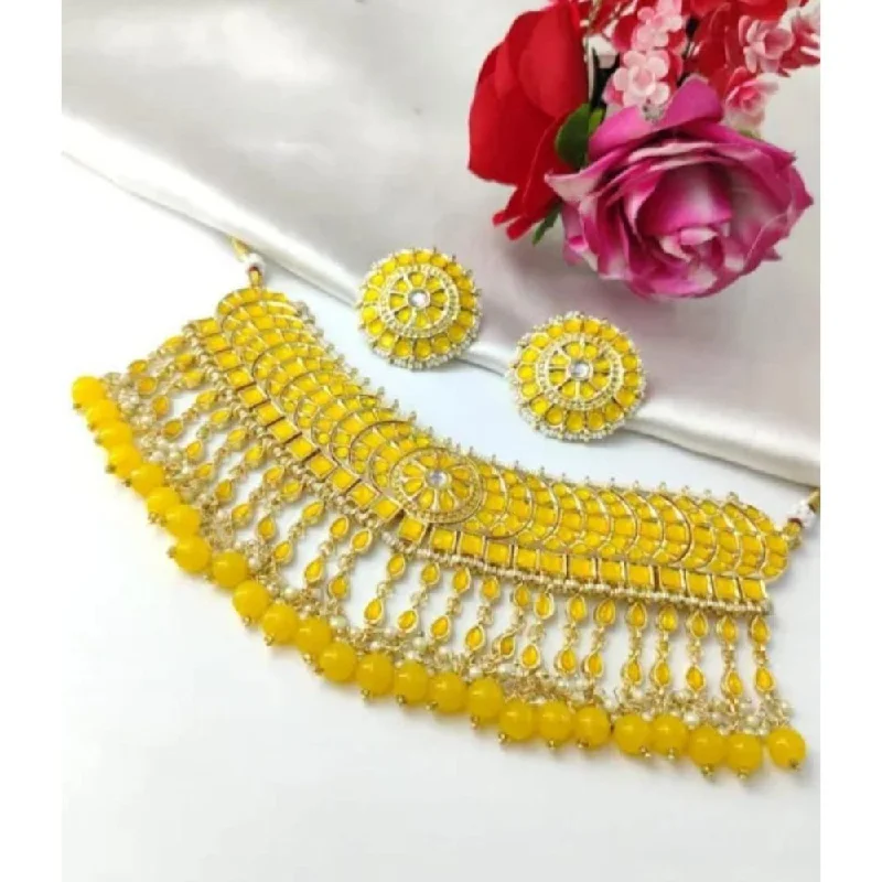 Handmade Necklaces Online-Akruti Collection Gold Plated Necklace Set