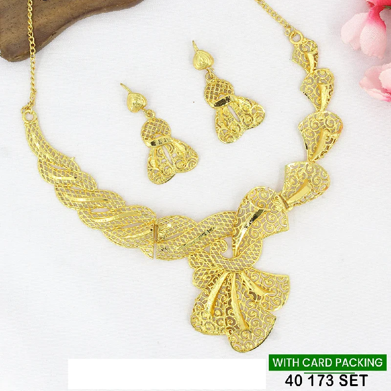 Double Layer Necklaces-Mahavir Gold Plated Necklace Set