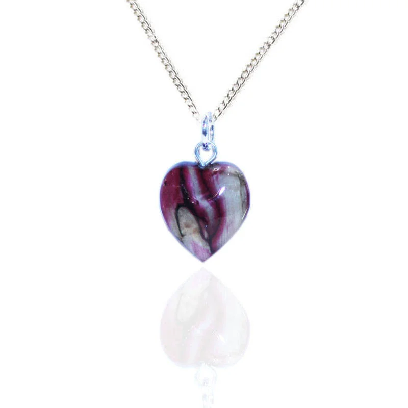 Personalized Birthstone Necklaces-Heathergems Micro Heart Pendant Necklace In Silver