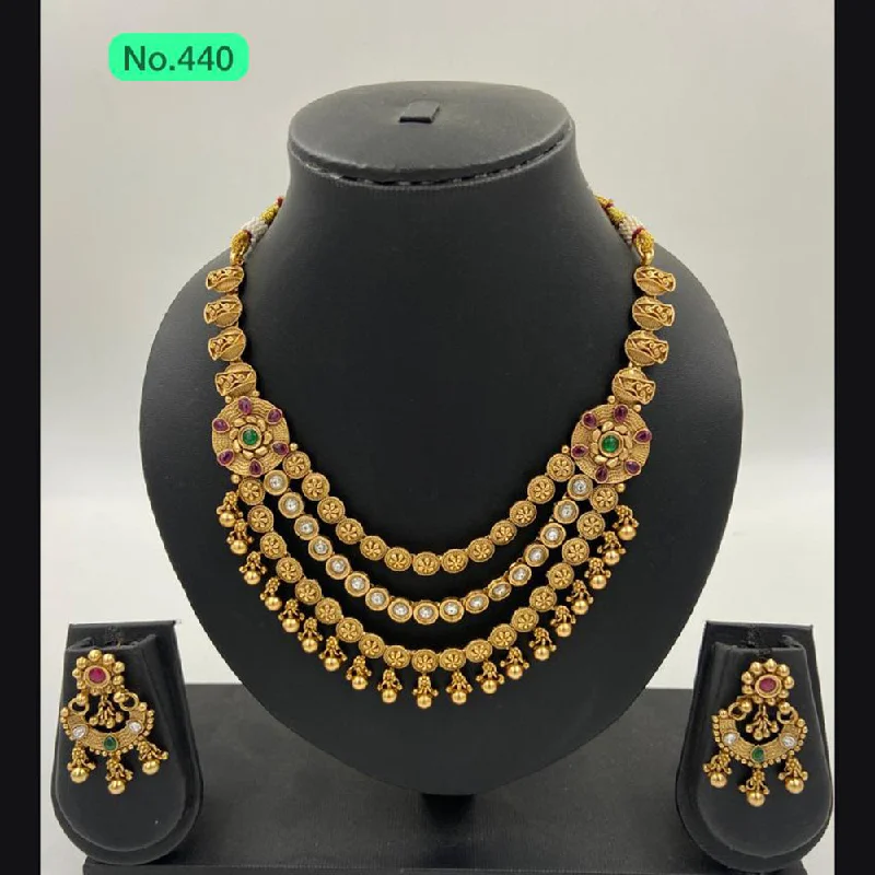 Gold Chain Necklaces for Women-The Jangid Arts Gold Plated Necklace Set