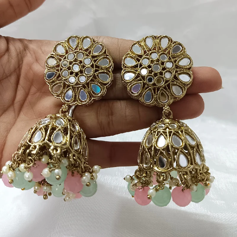 Gold Hoop Earrings for Brides-Darshana Jewels Gold Plated Jhumki Earrings