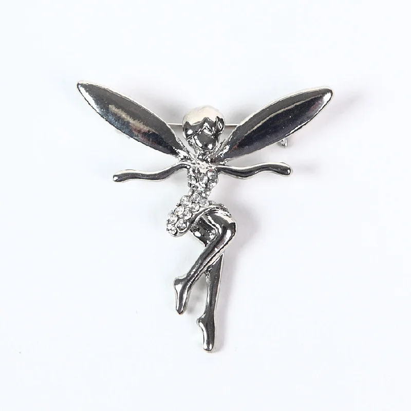 Vintage Brooch with Pearls-Elegant Fairy Brooch with Tiny Crystals