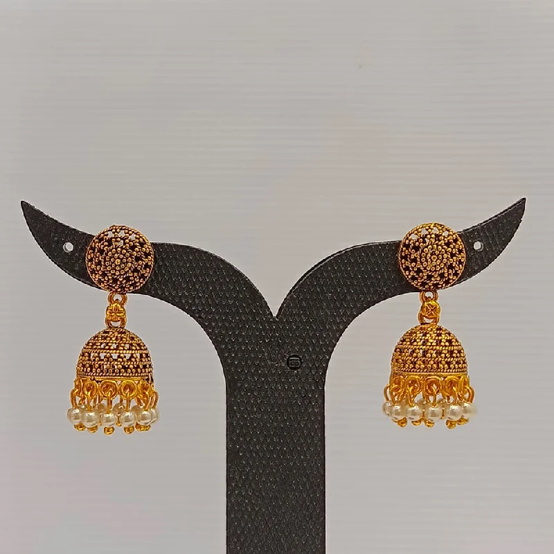 Silver Ear Cuffs-Dariyalal Sales Gold Plated Pearl Jhumki Earrings