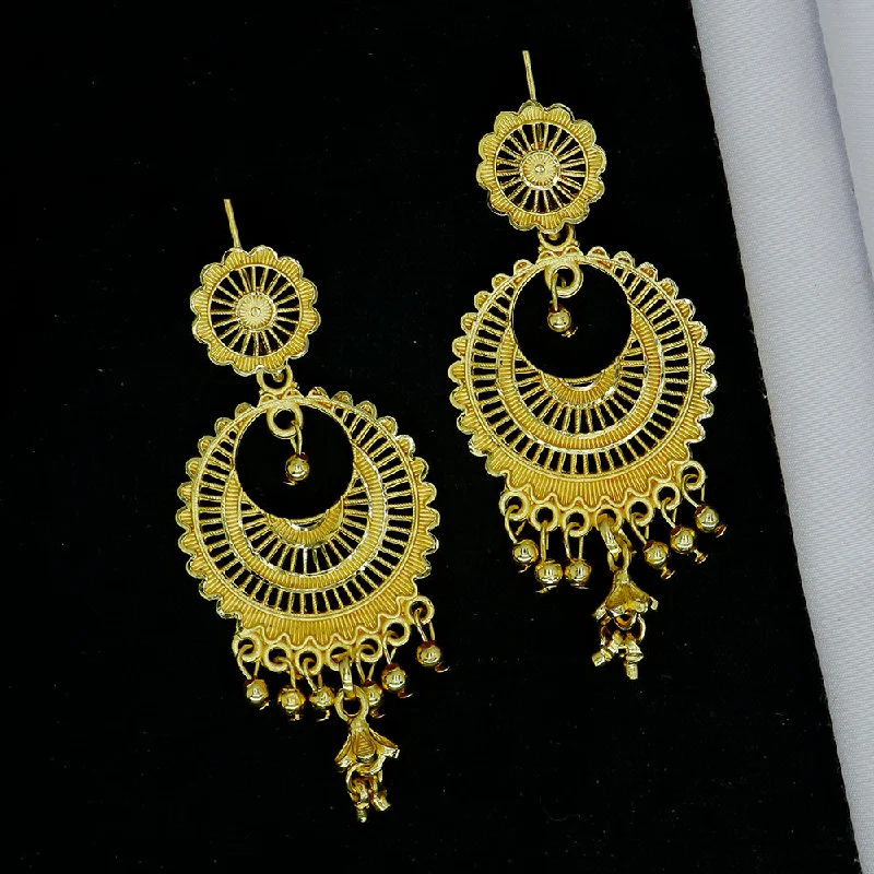 Handcrafted Pearl Earrings-Mahavir Gold Plated Dangler Earrings