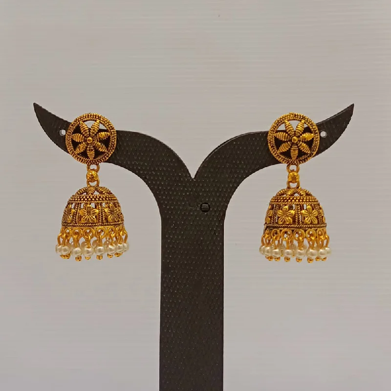 Beautiful Crystal Earrings-Dariyalal Sales Gold Plated Pearl Jhumki Earrings