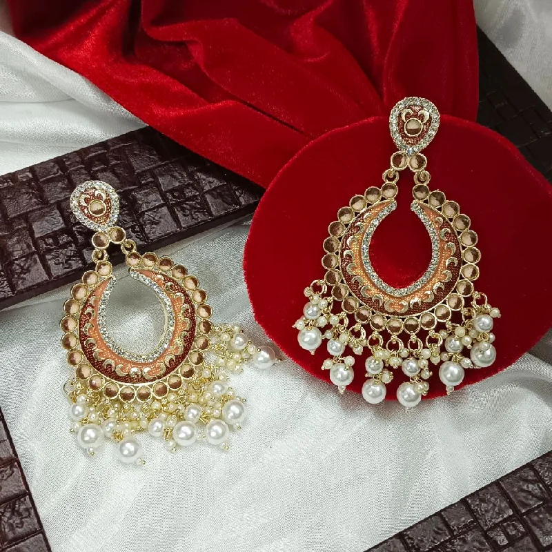 Elegant Round Earrings-Darshana Jewels Austrian Stone Gold Plated Dangler Earrings