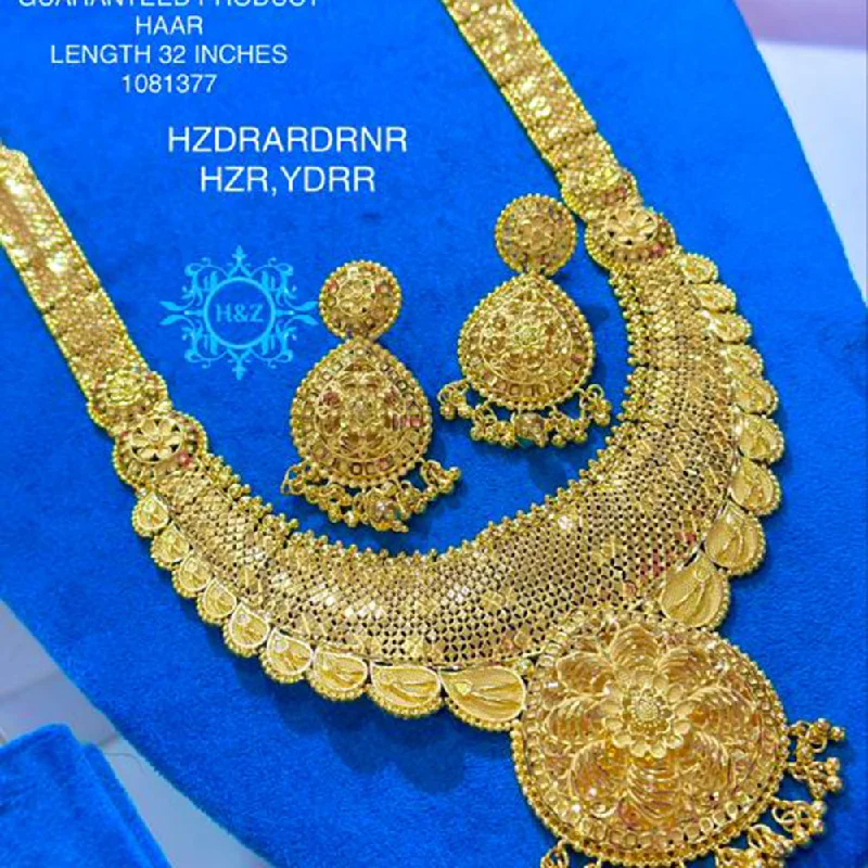 Fashionable Pendant Necklaces-Hanna & Zainy Forming Gold Long Necklace Set