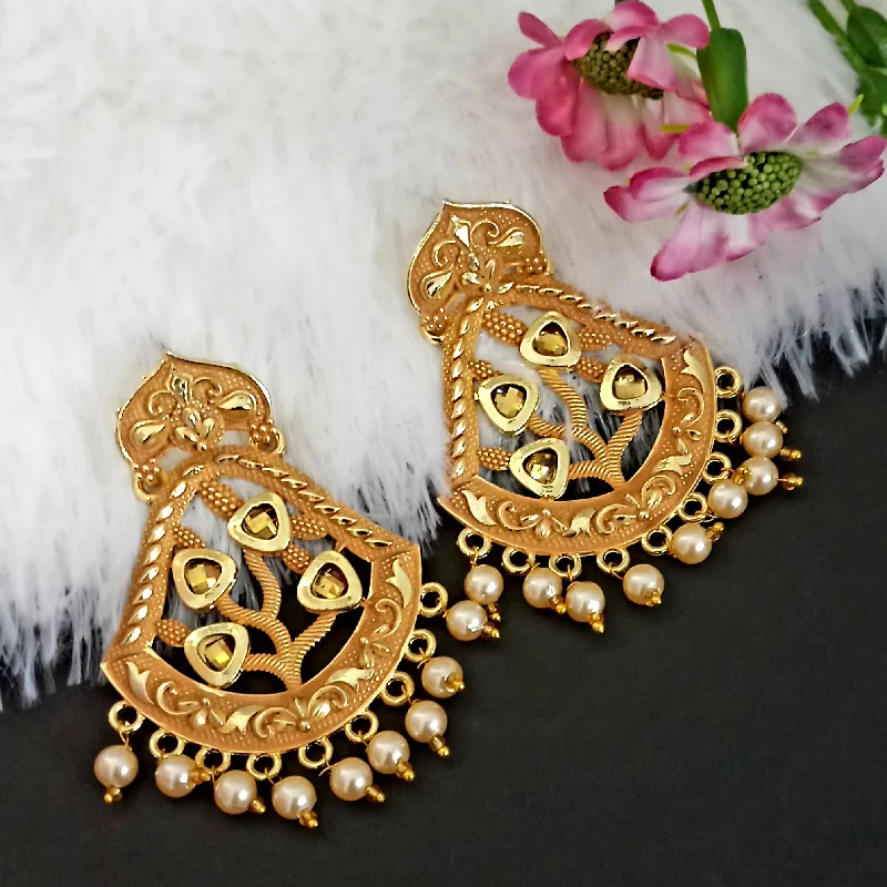 Colorful Drop Earrings-Amina Creation Gold Plated Meenakari Dangler Earrings Assorted Color