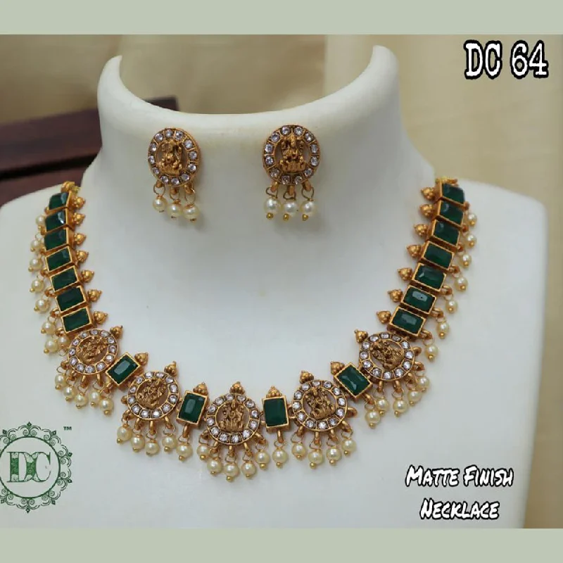 Elegant Wedding Necklaces-Diksha Collection Matte Finish Necklace Set