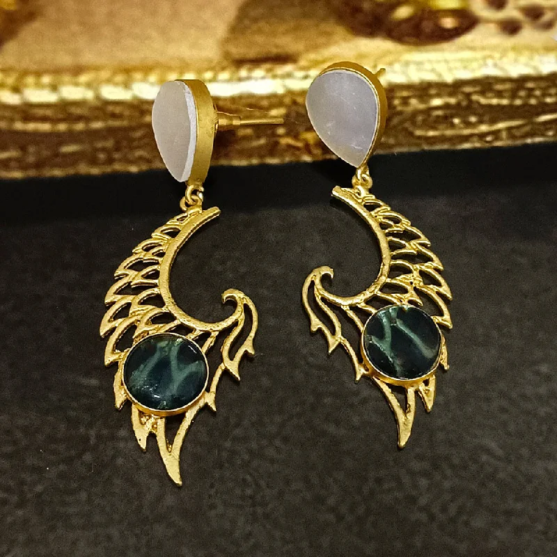 Turquoise Stud Earrings-Darshana Jewels Gold Plated Crystal Dangler Earrings