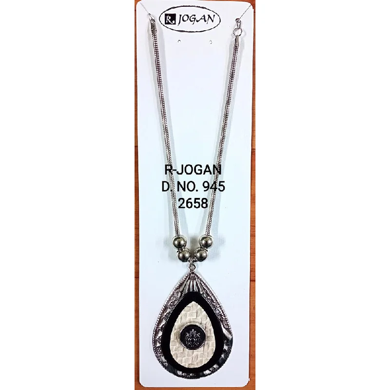 Fashionable Rope Necklaces-R Jogan Oxidised Plated Assorted Design Long Necklace