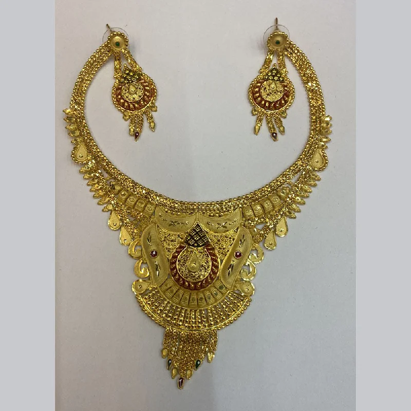 Vintage Style Necklaces-The Jangid Arts Gold Plated Necklace Set