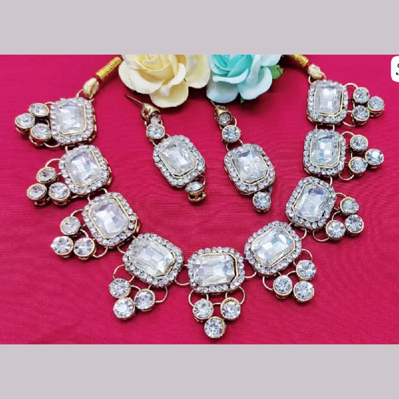 Handmade Necklaces Online-Pooja Bangles Crystal Necklace Set